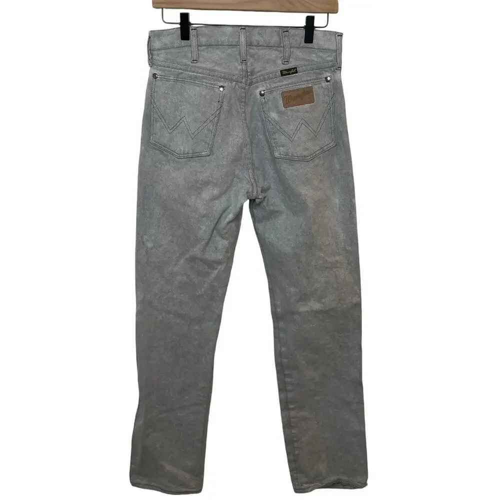 Vintage 70s/80s Gray Stone Wash Wrangler Jeans Straight Leg Mens Size 30x34